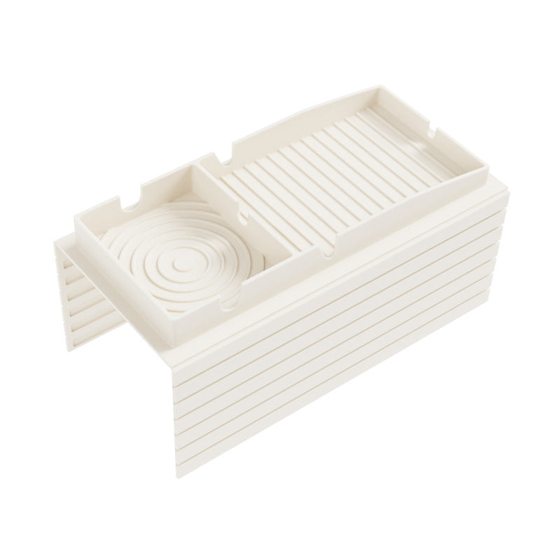 Off White Multi Function Sofa Cup Holder Tray Silicone Drink Organizer Adjustable And Easy To Clean Armrest Storage Box For Drinks Snacks Gadgets Tray