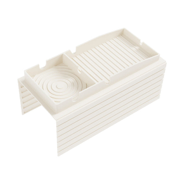 Off White Multi Function Sofa Cup Holder Tray Silicone Drink Organizer Adjustable And Easy To Clean Armrest Storage Box For Drinks Snacks Gadgets Tray