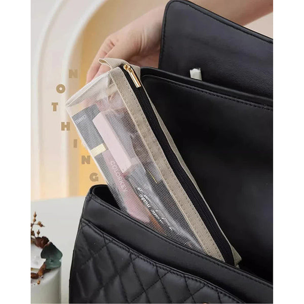 Elosung Beige 4 In 1 Cosmetic Storage Bag Removable Travel Organiser For Makeup Toiletries Small Accessories Makeup Bags & Cases