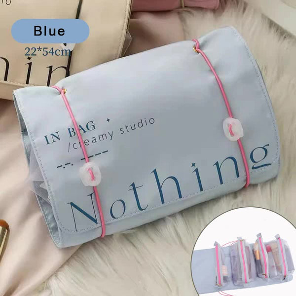 Blue 4 In 1 Cosmetic Storage Bag Removable Travel Organizer For Makeup Toiletries And Small Accessories Makeup Bags & Cases