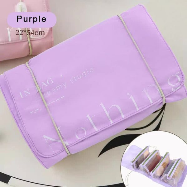 Purple 4 In 1 Cosmetic Storage Bag Removable Travel Organizer For Makeup Toiletries And Small Accessories Makeup Bags & Cases