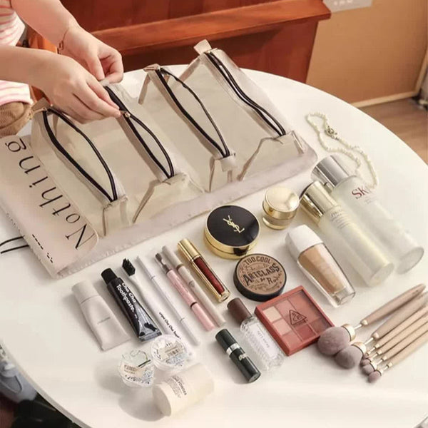 Purple 4 In 1 Cosmetic Storage Bag Removable Travel Organizer For Makeup Toiletries And Small Accessories Makeup Bags & Cases