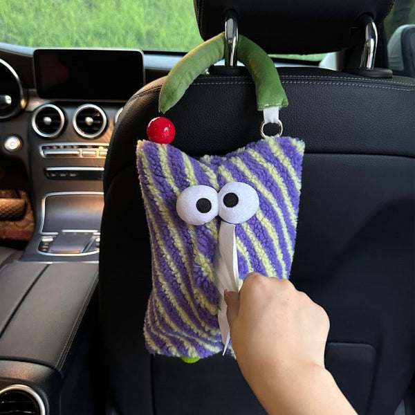 Purple And Green Cartoon Monster Tissue Box Plush Holder For Or Home Cute Fun Design Tissue Box Covers