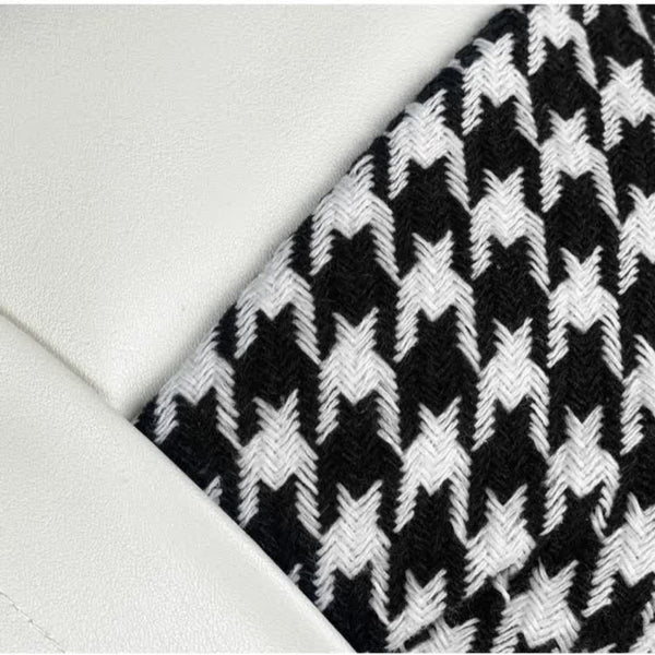 Elosung 1 Pair (Headrest + Pillow) Black Cute Bowtie Car And Waist Cushion Set Stylish Houndstooth Design Soft Neck Back Support For Interior Other Ca