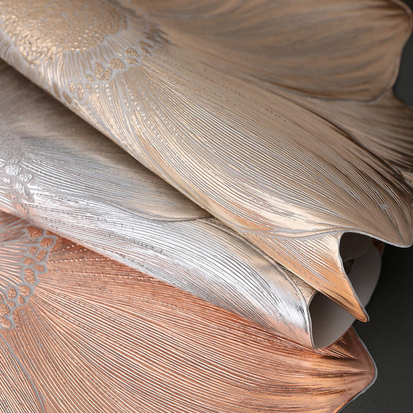 Elosung Rose Gold Pvc Foil Bottom Heat Resistant Table Mats Set Of 8 Non Slip Waterproof Dining For Western Cuisine Placemats