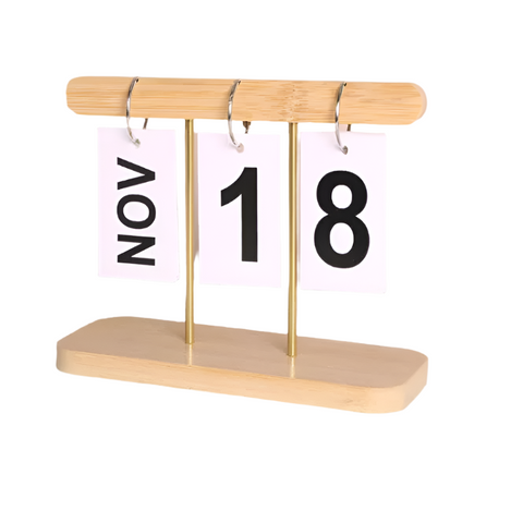 Elosung Wood Color Modern Minimalist Flip Calendar Stylish Desktop For Home Office And Study Room Other Home Décor