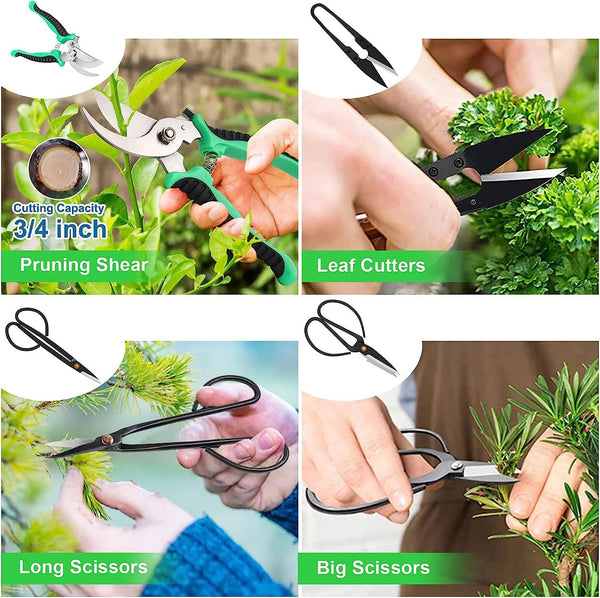 Elosung 24 Piece Bonsai Tree Tool Kit For Gardening Starters Garden Tool Sets