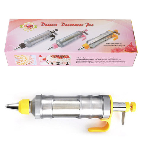 Yellow Cream Piping G Un For Cookie Decorating 6 Nozzle Diy Set Baking And Cake Decoration Other Decorating Tools