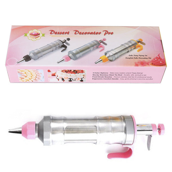 Pink Cream Piping Gun For Cookie Decorating 6 Nozzle Diy Set Baking And Cake Decoration Other Decorating Tools
