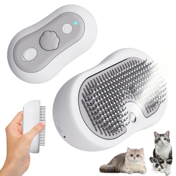 3 In 1 Pet Grooming Steam Brush For Fur Removal And Odor Elimination Dog Grooming