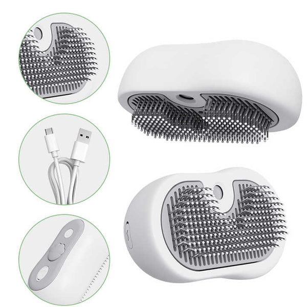 3 In 1 Pet Grooming Steam Brush For Fur Removal And Odor Elimination Dog Grooming