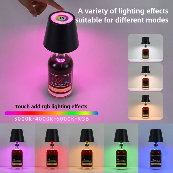 Black Rgb Color Changing Led Bottle Lamp Smart Lighting For Home Decor Lamps