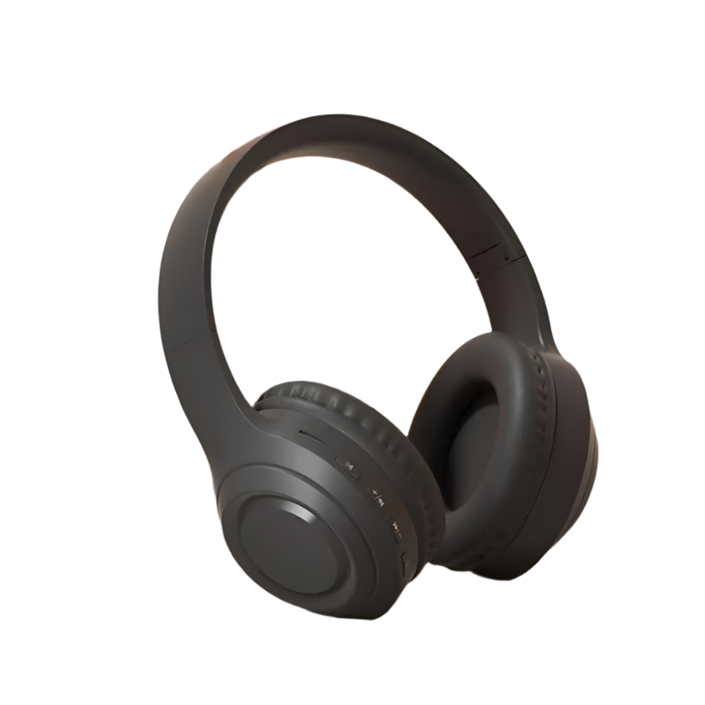 Black Wireless Headphones 400Mah 16H Playtime Sd Card & Aux Support Earbuds