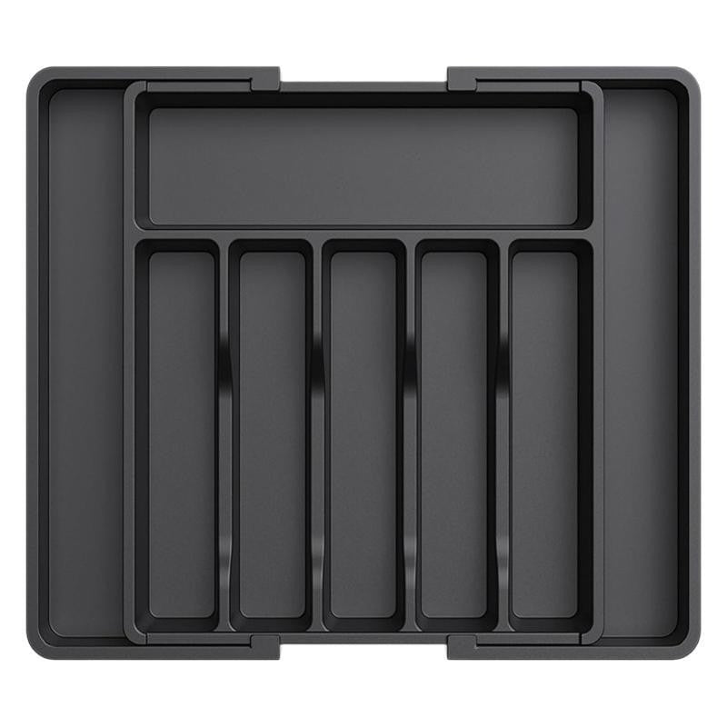 Kitchen Drawer Organiser 8 Compartments Large Capacity Black Drawer Organisers