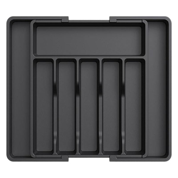 Kitchen Drawer Organiser 8 Compartments Large Capacity Black Drawer Organisers