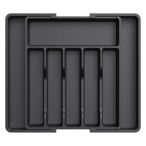 Kitchen Drawer Organiser 8 Compartments Large Capacity Black Drawer Organisers