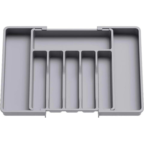 Grey Polypropylene Kitchen Drawer Organizer 8 Compartments Large Capacity Easy To Clean Drawer Organisers