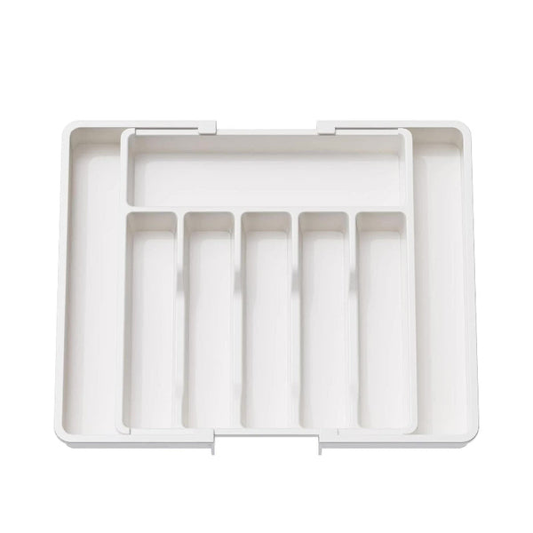 White Polypropylene Kitchen Drawer Organizer 8 Compartments Large Capacity Easy To Clean Drawer Organisers