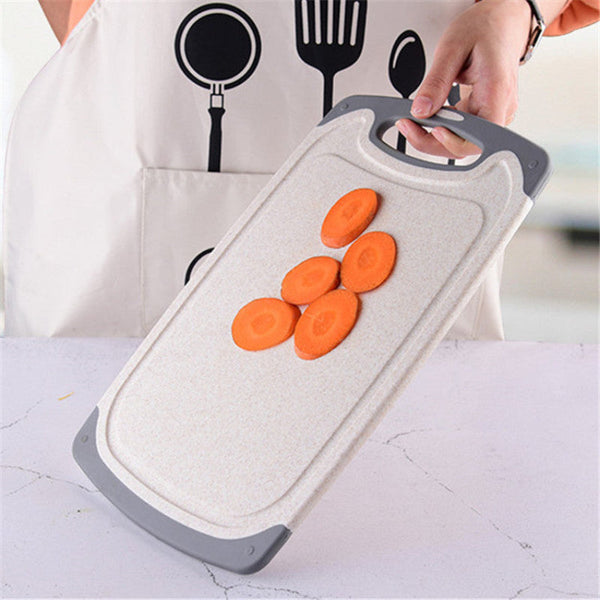 Off White 3 Piece Wheat Straw Cutting Board Set Non Slip Groove Design Plastic Chopping For Kitchen Use Cutting Boards