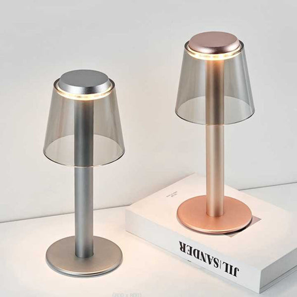 Elosung Gold Stylish Transparent Desk Lamp With Touch Control Led Type Charging Simple And Modern Design Placeholder