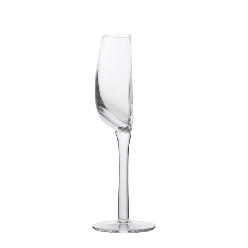 Elosung 1Pc Unique Half Round Crystal Wine Glass Elegant Champagne Flute For Red White Cups Mugs & Glasses
