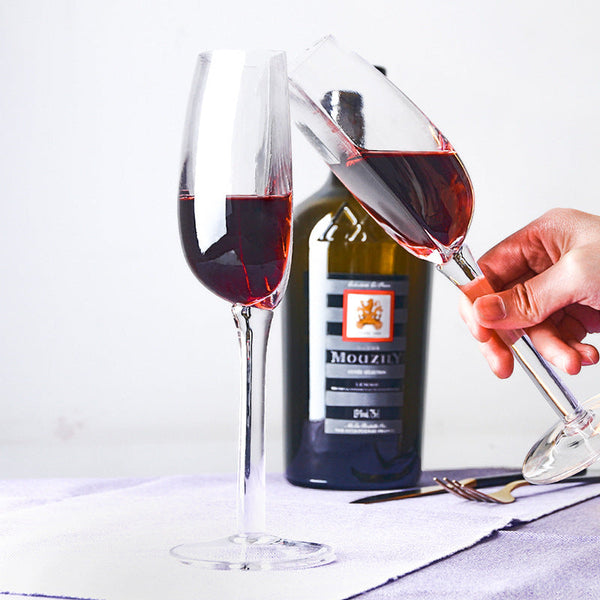 Elosung 1Pc Unique Half Round Crystal Wine Glass Elegant Champagne Flute For Red White Cups Mugs & Glasses