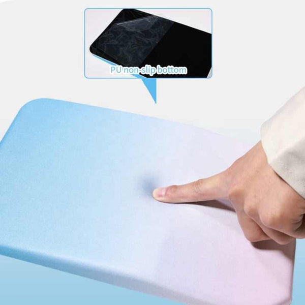 Ergonomic Pu Anti Slip Mouse Pad With Wrist Support Rectangular Gradient Desk Mat For Gaming And Office Use Mouse Pads & Wrist Rests