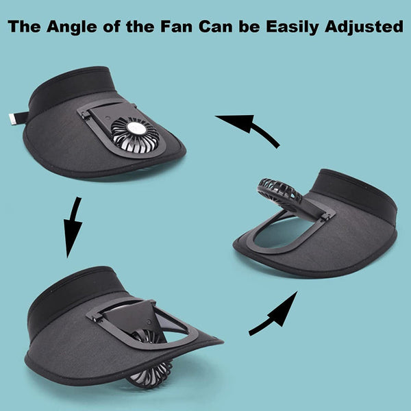 Elosung Pink Uv Protection Usb Rechargeable Fan Hat Hats