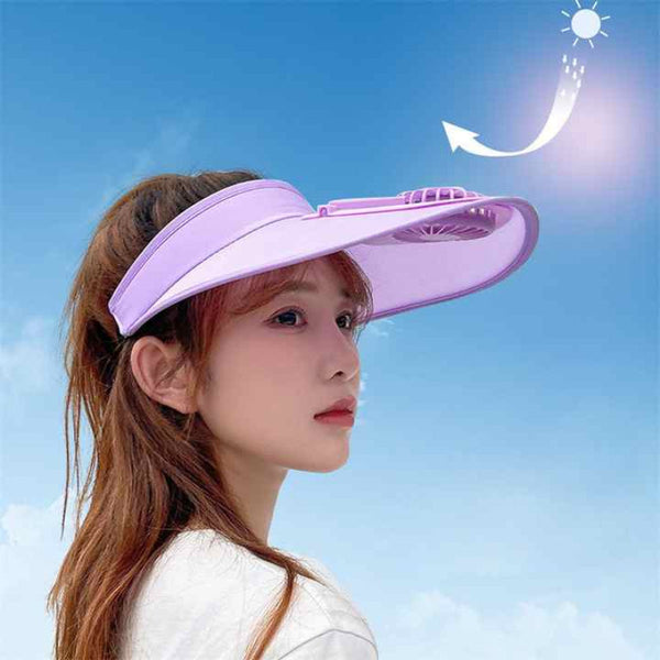 Pink Uv Protection Usb Rechargeable Fan Hat Hats