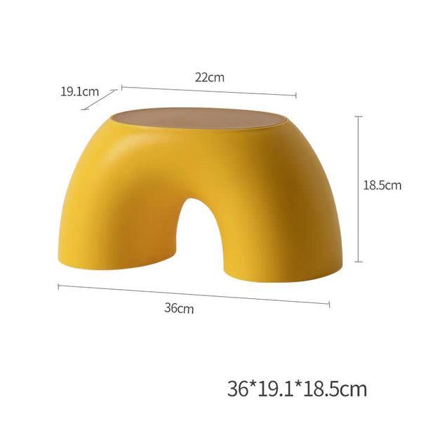Yellow Minimalist Round Shape Footstool Durable Anti Slip Rainbow Stool For Home Creative Design Pp+Polypropylene Material Comfortable Shoe Bench Otto