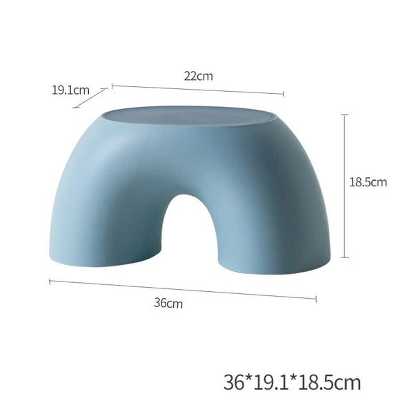 Blue Minimalist Round Shape Footstool Durable Anti Slip Rainbow Stool For Home Creative Design Pp+Polypropylene Material Comfortable Shoe Bench Ottoma