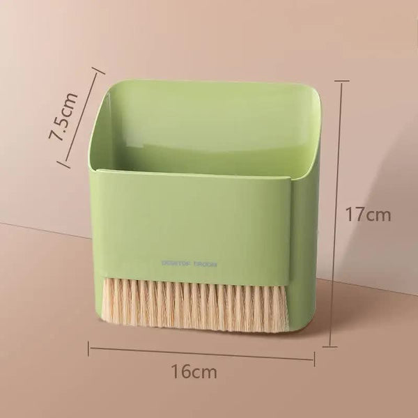 Mini Desktop Sweeper And Trash Bin Set Green 2 Pack Rubbish Bins