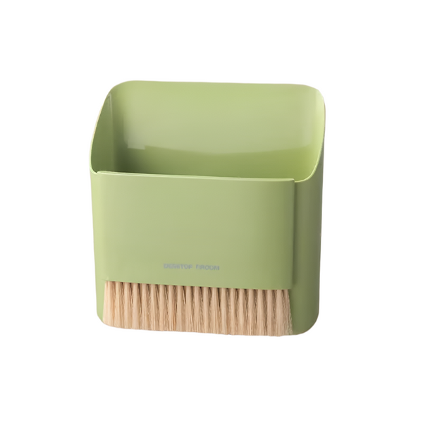 Mini Desktop Sweeper And Trash Bin Set Green 2 Pack Rubbish Bins