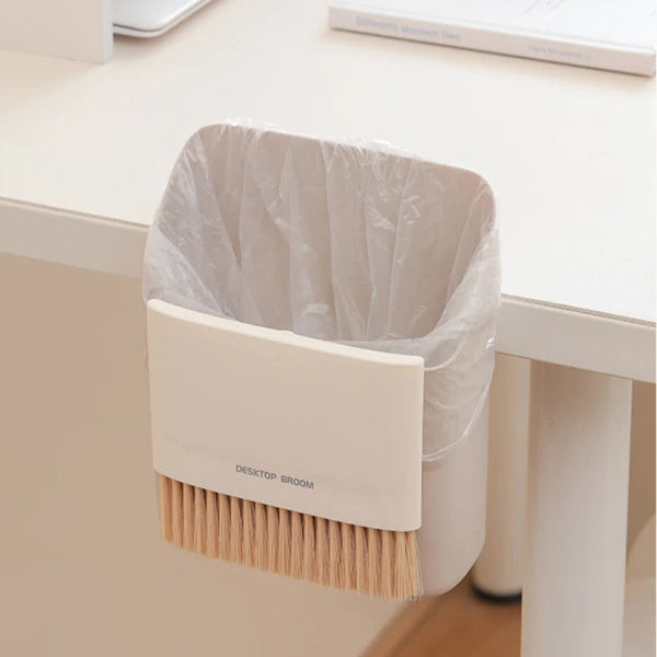 Mini Desktop Sweeper And Trash Bin Set Green 2 Pack Rubbish Bins