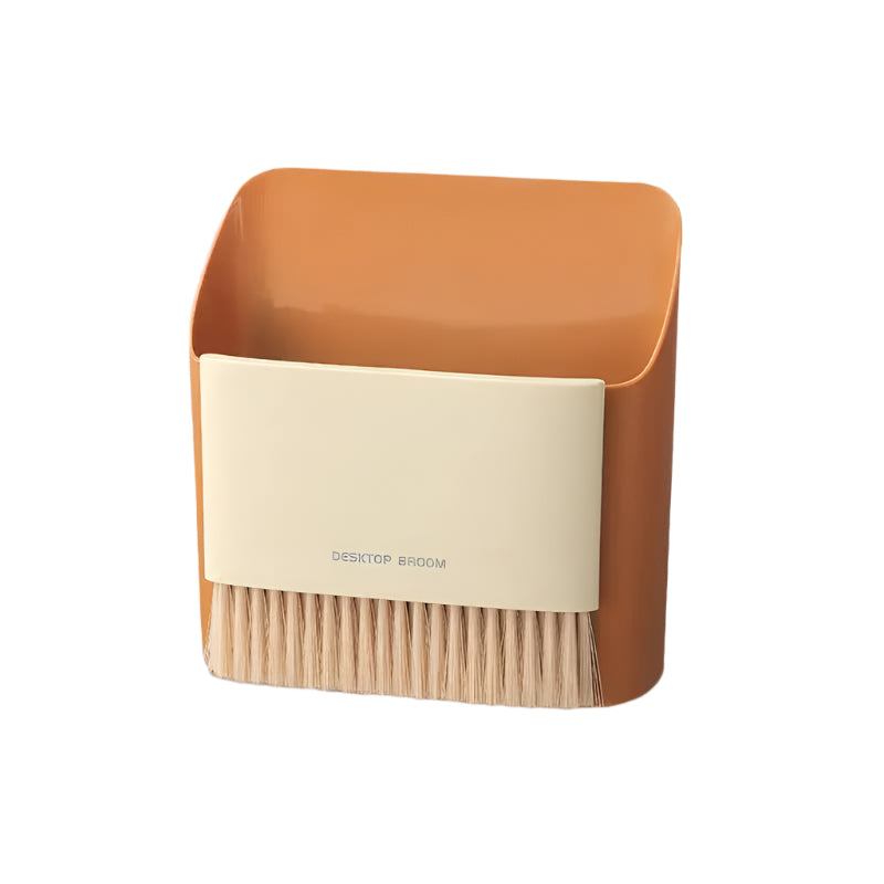 Mini Desktop Sweeper Dustpan And Trash Bin Set Orange 2 Pack Rubbish Bins