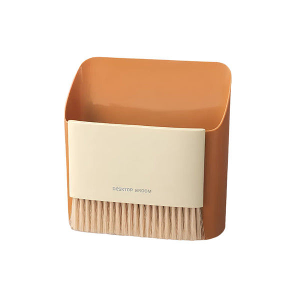 Mini Desktop Sweeper Dustpan And Trash Bin Set Orange 2 Pack Rubbish Bins