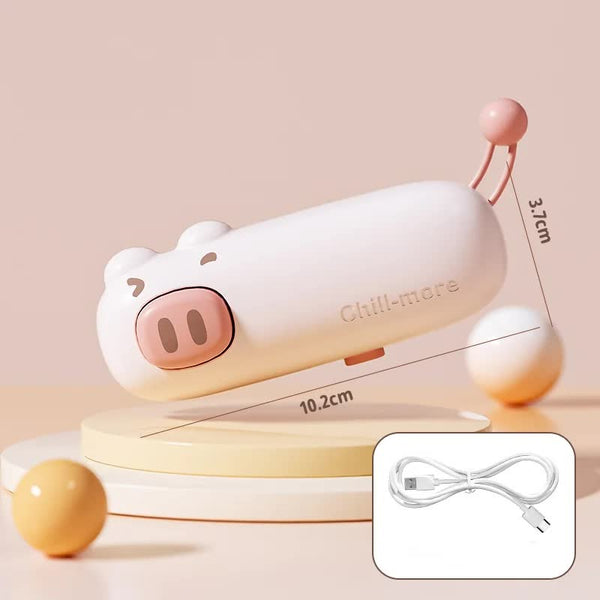 2 Pcs Pink Pig Mini Handheld Heat Sealing Machine For Food Bags A Compact Portable Usb Rechargeable Vacuum Sealers