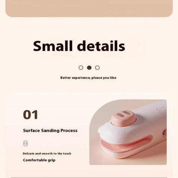 2 Pcs Pink Pig Mini Handheld Heat Sealing Machine For Food Bags Compact Portable Usb Rechargeable Vacuum Sealers