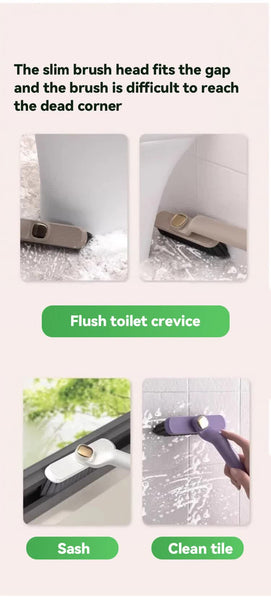 Elosung 3 Pcs White Multi Function Rotating Gap Cleaning Brush 2 In 1 Hard Bristle For Tiles Grout Cleaning Brushes