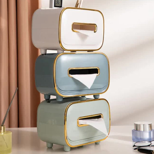 Light Green Pet Luxury Tissue Box Multifunctional Desktop Paper Towel Organizer For Home And Living Room Tissue Box Covers