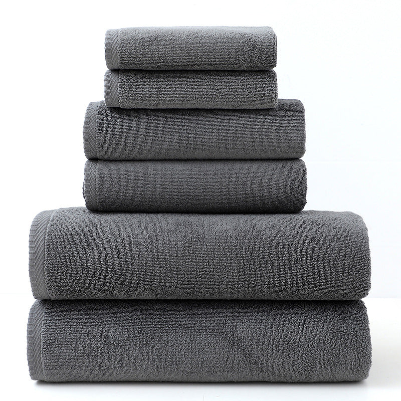 Grey Premium Cotton Towel Set 6 Pieces Soft & Absorbent Bath Towels For Adults Towels & Washcloths