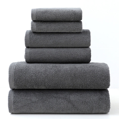 Grey Premium Cotton Towel Set 6 Pieces Soft & Absorbent Bath Towels For Adults Towels & Washcloths