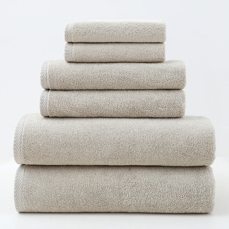 Elosung Beige Premium Cotton Towel Set 6 Pieces Soft & Absorbent Bath Towels For Adults Towels & Washcloths