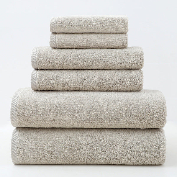 Elosung Beige Premium Cotton Towel Set 6 Pieces Soft & Absorbent Bath Towels For Adults Towels & Washcloths