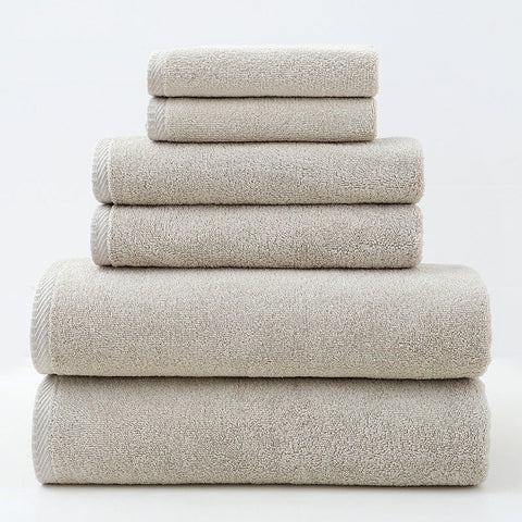 Elosung Beige Premium Cotton Towel Set 6 Pieces Soft & Absorbent Bath Towels For Adults Towels & Washcloths