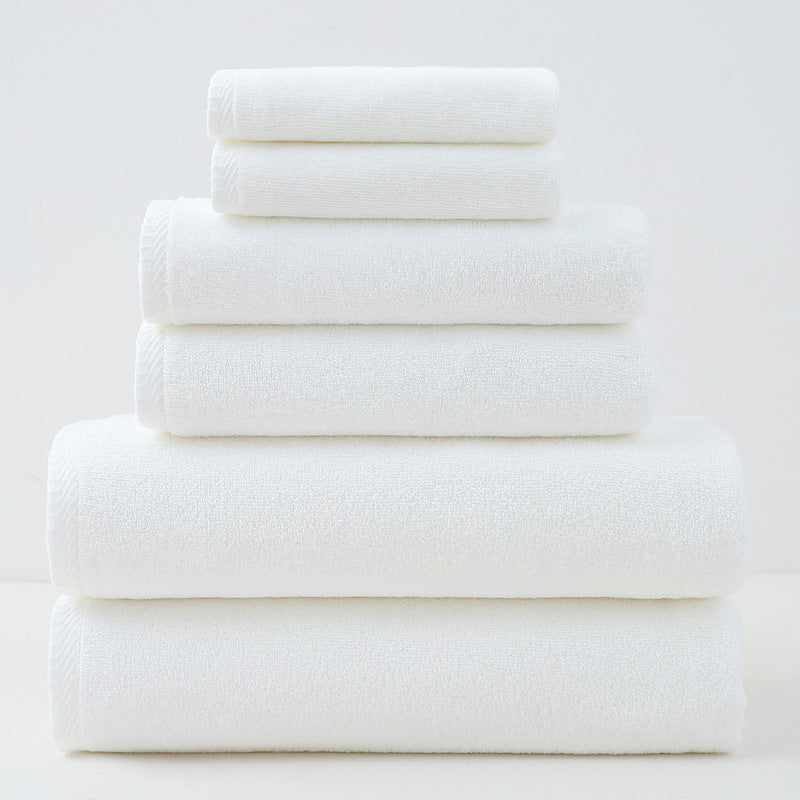 White Premium Cotton Towel Set 6 Pieces Soft & Absorbent Bath Towels For Adults Towels & Washcloths
