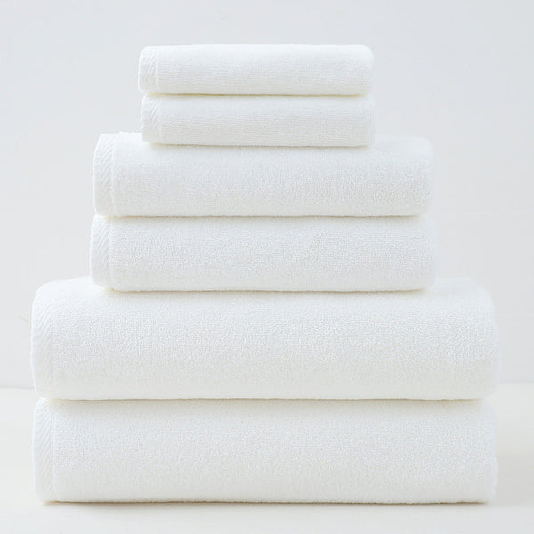 White Premium Cotton Towel Set 6 Pieces Soft & Absorbent Bath Towels For Adults Towels & Washcloths