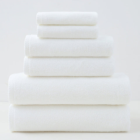 White Premium Cotton Towel Set 6 Pieces Soft & Absorbent Bath Towels For Adults Towels & Washcloths