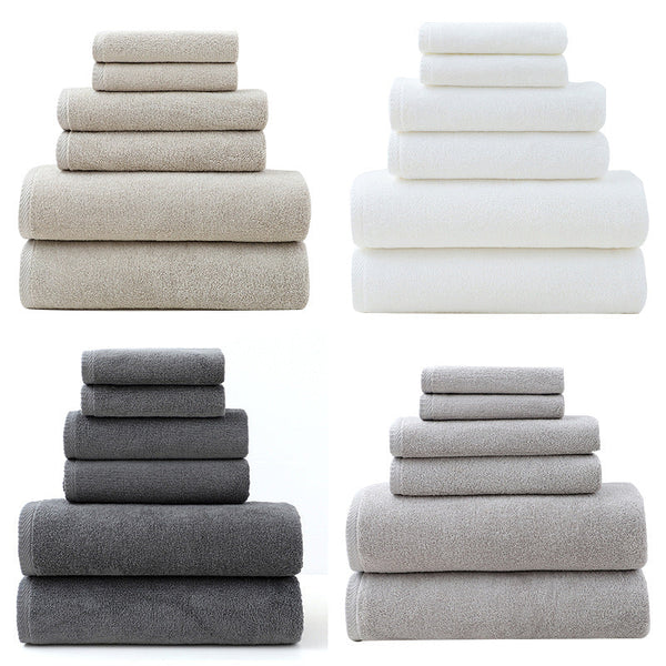 White Premium Cotton Towel Set 6 Pieces Soft & Absorbent Bath Towels For Adults Towels & Washcloths