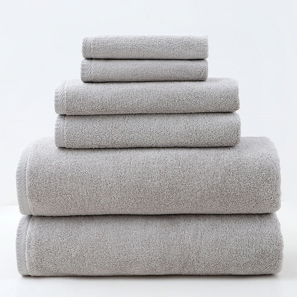 Elosung Light Gray Premium Cotton Towel Set 6 Pieces Soft & Absorbent Bath Towels For Adults Towels & Washcloths